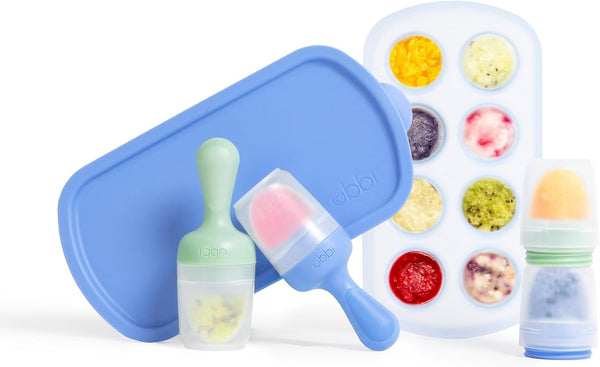 Ubbi Baby Food Feeder & Freezer Tray Set, Infant Teething Relief, BPA-Free, Safely