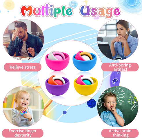 Pack, Set, Fidget Toys Kids Fidget Spinner Autism Sensory Toys, Easter Basket Stuffers Party Favors, ADHD Stress Relief