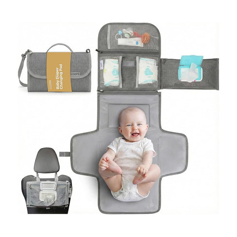Portable Changing Pad Waterproof Foldable Diaper Changing Pad with Wipes Pocket, Soft