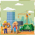 Blosssound 40 Community Set Pcs Wooden Helpers Toys Wooden Cars Wood People Figures Multicultural Career Wood Blocks
