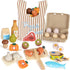 Lehoo Castle Wooden Play Food Sets for Kids Kitchen, Food Toys for