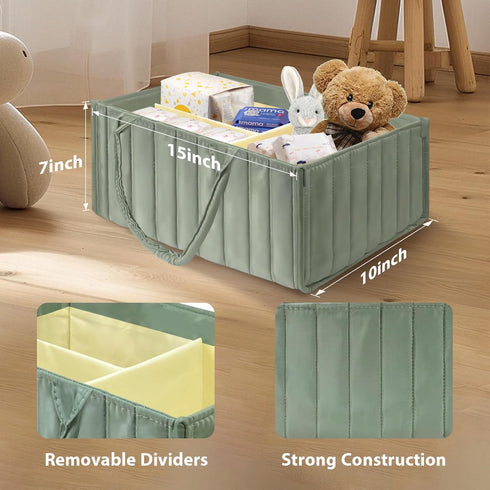 POXXU Baby Diaper Caddy Organizer and Storage,Diaper Bag,Baby Shower Gifts,Nursery Diaper Storage Bin and Car Organizer