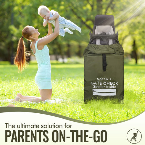 Backpack MOYAQI Stroller Travel Bag for Airplane, Gate Check Bag with Durable Nylon,Adjustable Carry Straps,Infant