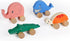 TOWO Wooden Cars for Toddlers, Animals on Wheels, Sensory Grasping Motor Skill Toy for Babies 12 Months+