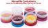 SIGNORA WARE Condiment Containers with Lids, 6 pk. 1.3 oz. Small Food Storage Containers for Salad Dressing, BPA Free
