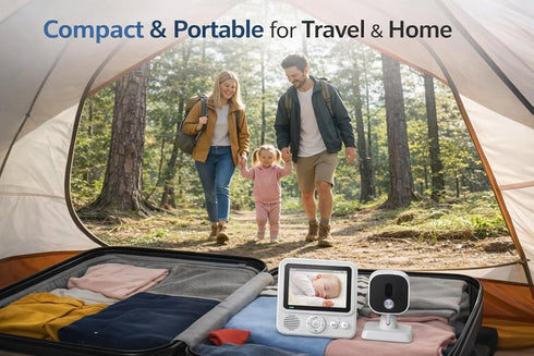AnKeKe 2.4GHz 2.8'' 2-Way 720p Baby Monitor with Camera and Audio, No WiFi, Video Baby Monitor, Screen, Talk, Night