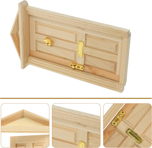 Wooden Dollhouse Door Dollhouse Door 1 12 Scale, Mini Wooden Door, Dollhouse Front Door 1 12 Scale, Mini Wooden Door for Dolls DIY Dollhouse Furniture Accessories 1:12 Wood Door