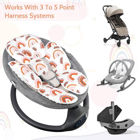 Ultra Soft Rainbow Infant Car Seat Insert & Nursing Pillow Cover - Pea Pod Design