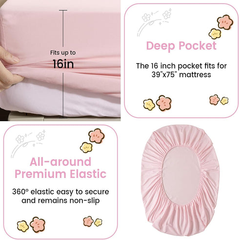 5 Set, Sets PHF Piece Kids Comforter Ultra Soft Twin Size Comforter Include Comforter, Fitted Sheet, Flat Top Sheet