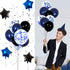 13th Birthday Decorations for Boys - Dark Blue HAPPY BIRTHDAY Banner and Silver Number 13 Balloons, Party Supplies