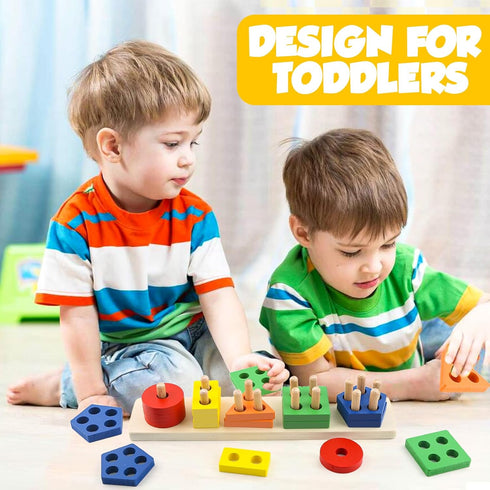 Daisiki 1 2 3 1-3 1-3 Montessori Toys for Year Old Girls Boys, Wooden Sensory Toys for Year Old Birthday Gifts