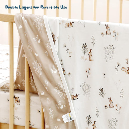 2 Pack 34 44, GRSSDER Baby Blankets Super Soft Stretchy Jersey Swaddle Blanket for Baby Boys, Double Layer Reversible