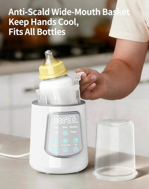 KUMIKIMI 12 1 in Fast Baby Bottle Warmer with Even Heating No Hot Spots, Night Mode, Sterili-zing, Constant Temp Milk