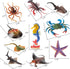 10Pcs Ocean Animals Toys Figures, Large Plastic Sea Creature Figurines Seahorse Starfish Crab Lobster Octopus Devilfish
