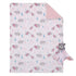 NoJo Girl Bear and Penguins White, Gray, Pink Super Soft Christmas Sherpa Baby Blanket and Security Blanket Set