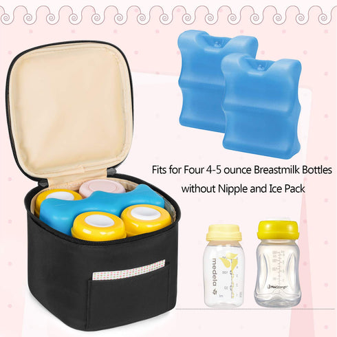 4 5 Teamoy Breastmilk Cooler Bag, Baby Bottles Bag for up to Large Ounce Bottles Without Nipple, Perfect for Working