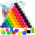 200 Pcs Math Cubes with Storage Container: Linking Blocks for Kids Age 4-8, Educational STEM Toy (Blue)