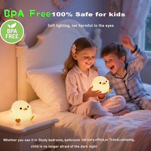 Lamp,2 Dimmable HAPPYBAG Cute Pea Duck Night Light,Duck Levels Silicone Ducky Light,LED Squishy Animal Light for Kids