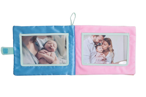 Pearhead Plush Photo Album, Baby Shower Registry Addition, Gender Neutral Baby Toy, 8.75x6.25 Inch