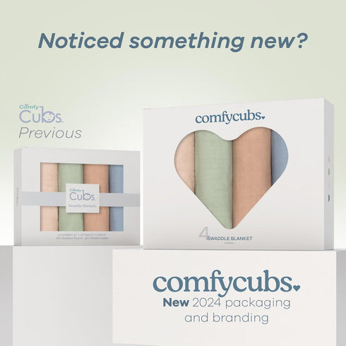 Set Comfy Cubs Cotton Waffle Blanket & Muslin Swaddle for Babies