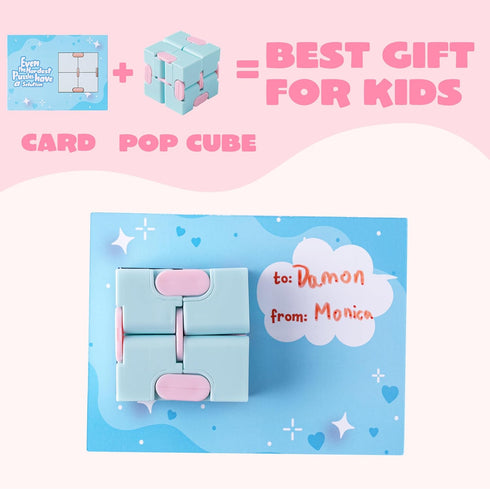 28 Packs JOYIN Valentines Day Gift Cards with Infinity Magic Toys, Colorful Hand-Held Flip Toy, Stress Relief Fidget