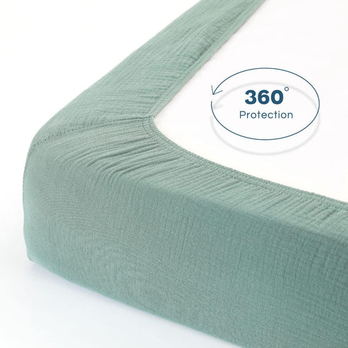 2 Pack, 100% 52" 28" GRSSDER Soft Muslin Crib Sheet Cotton Crib Sheets for Boys and Girls, Fit Standard Crib Mattresses
