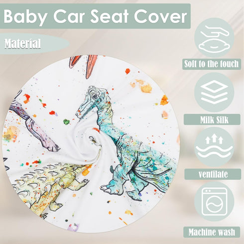 ZJMCAJY 3 1) Baby Car Seat Cover, Infant Carrier Canopy for Boys Girls with Two Way Zipper Windproof Modes with Extra