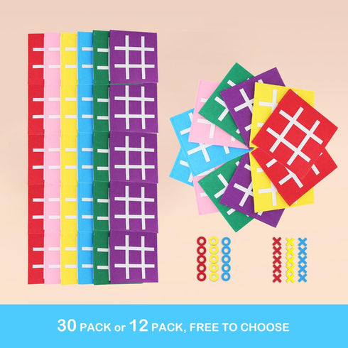 Kids Party Favors: Tic Tac Toe Board Games - Travel Toys for Birthday Valentines Christmas (Bulk Pack of 30)