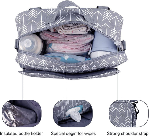 Fupi Fudax Diaper Caddy Tote Bag, Orderly Storage Portable Convenient Large Capacity Stroller Side Storage Bag