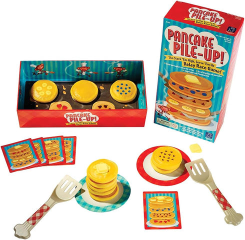 Pancake Pile-Up Sequence Relay Board Game for Preschoolers, 2-4 Players