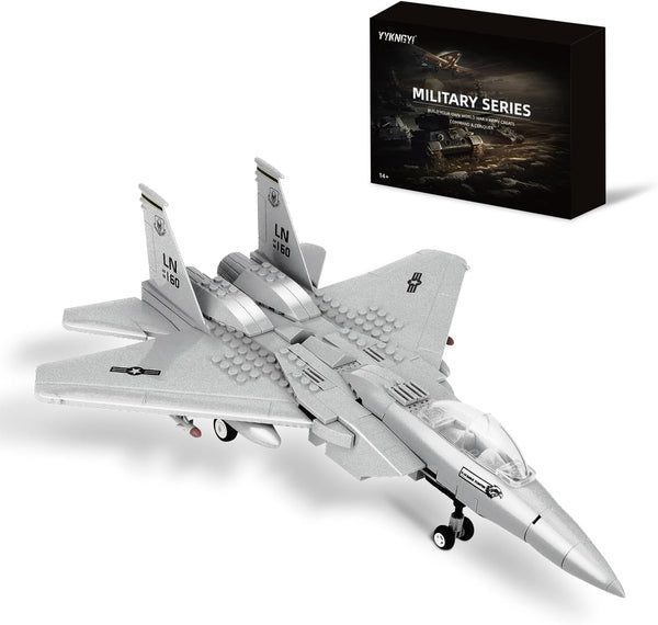 YYKNGYI F15 Fighter Military Army Airplane Building Set- Compatible with Lego Planes and