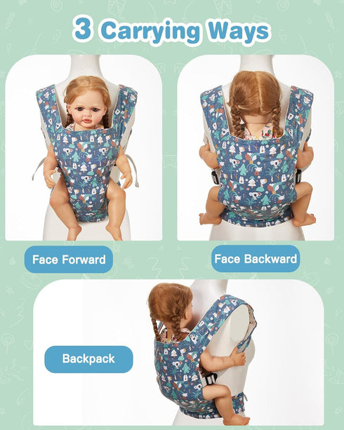 Lictin Baby Doll Carrier, Front and Back Doll Accessories Carrier for Little Girls, with Adjustable Straps for Stuffed