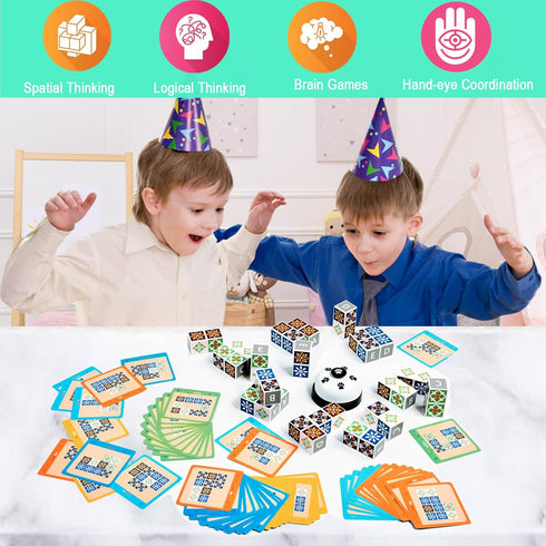 Wooden Match Puzzle Game Popular Board Games for Family Night, Pattern Matching Puzzle Game, Block Match Puzzles