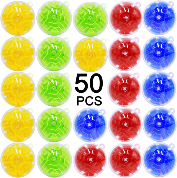 Yomwet 50 Pack 3D Puzzle Ball Brain Games Toy, Mini Puzzle Ball Games