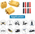 AUTOUTLET 10-Pair XT60 Power Connectors (M/F) with 20 Heat Shrink Tubes for RC LiPo Batteries