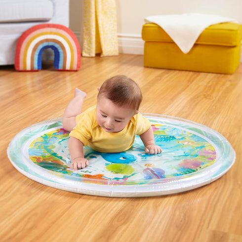 B. baby Baby Water Mat, Inflatable Tummy Time Mat with 6 Removable Sea Animals, Water Activity Mat for Babies