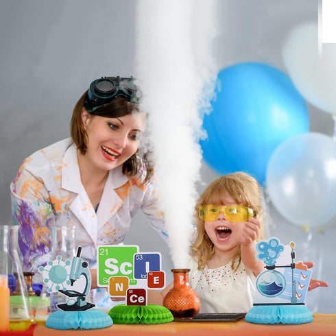 Fainne 9 Pieces Science Party Decorations, 3D Table Toppers for Science Party, Chemistry Party Supplies