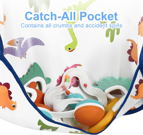 Accmor Waterproof Baby Bibs for Eating, Mess Proof Toddler Feeding Bibs for Girls Boys
