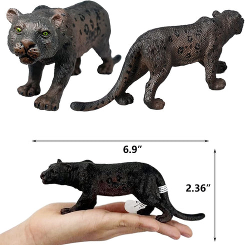 Gemini&Genius Black Leopard Animal Toy, Wildlife Action Figure for Kids, Great Gifts and Room Decoration