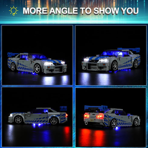 LED Light Kit for Lego Speed Champions Fast & Furious Nissan Skyline GT-R Toy Car Sets