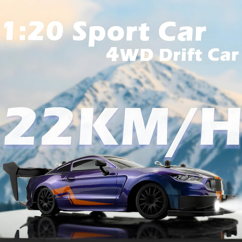 1:20 2.4GHz 4WD x2 HTURCCOP RC Drift Car High Speed Drift Remote Control Cars Vehicle with LED Lights and Drifting
