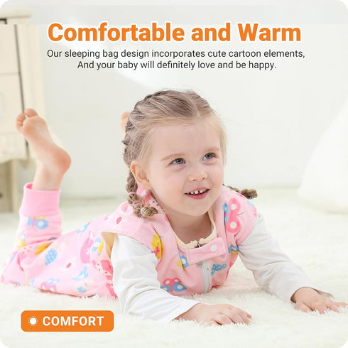 4 3-5T, HAHASHOW Infant Toddler Sleeping Bag, Baby Sleeping Sack Sleeveless, Early Walker Sleeping Sack, Season Swaddle
