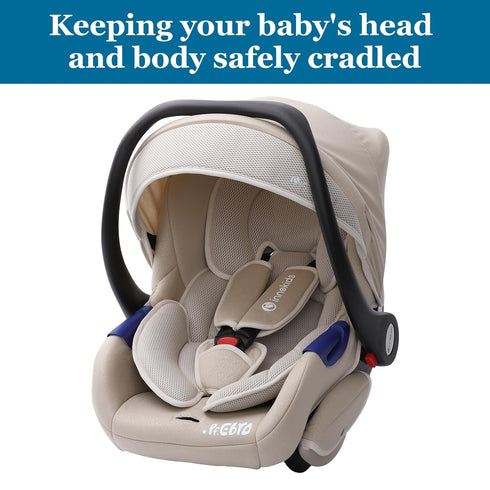 Beige Infant Car Seat Insert - Head and Body Support Pillow