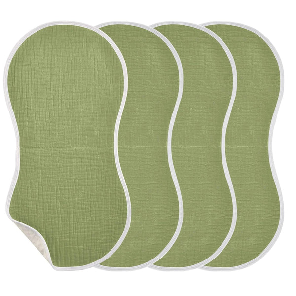 Emelivor Moss Green Muslin Burp Cloths for Baby Super Soft Baby Burp Cloths