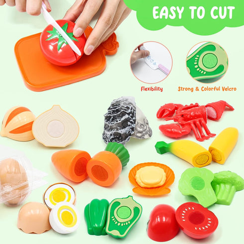 Hohosunlar Set, 38Pcs Sets Playset Kids Pretend Play Kitchen Accessories Stainless Steel Play Pots Pans for Kids, Toy
