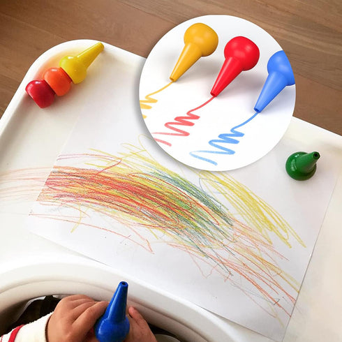 Gibot 12 Colors Palm Grip Crayons for Toddlers, Safe Stackable Toys for Kids, Boys and Girls