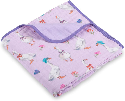 LollyBanks Baby Blanket, 100% Cotton Muslin Quilt for Boys and Girls, 47