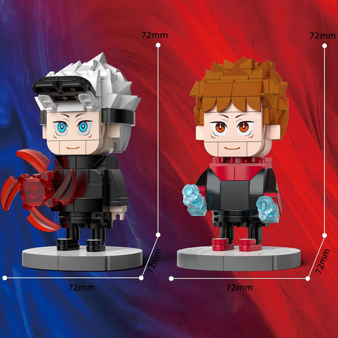 Jujutsu Kaisen Action Figure Building Toy Set - Satoru Gojo & Yuji Itadori (460+ Pcs) Compatible with Lego Brickheadz