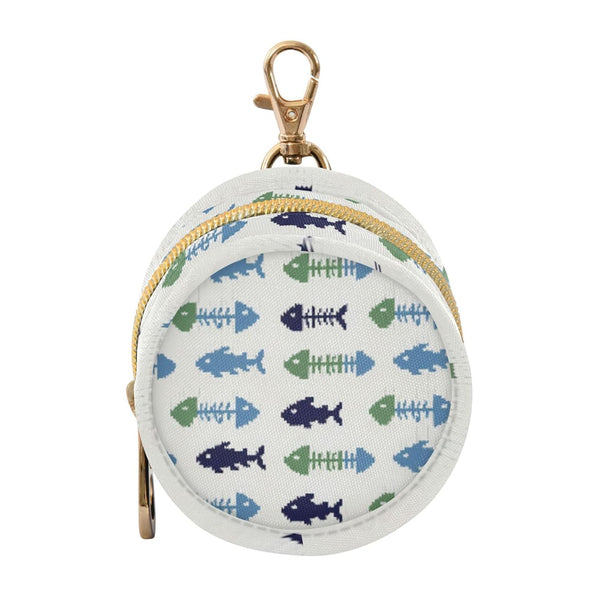 PYBUG Fish Round Pacifier Storage Case, Polyester & TPU Lined with Hook Buckle,