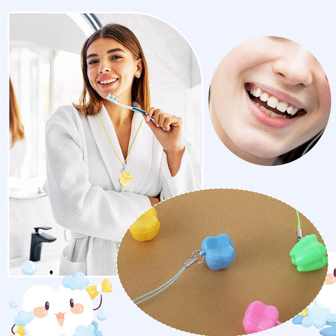 Qianyu 20Pcs Tooth Saver Necklaces Lost Teeth Storage Box Milk Teeth Necklace Little Cases Tooth Fairy Bag Organizer